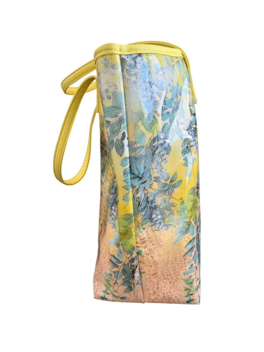 Bebe Limited Edition Spring Garden Beach Tote Bag With Floral Design Yellow Hand